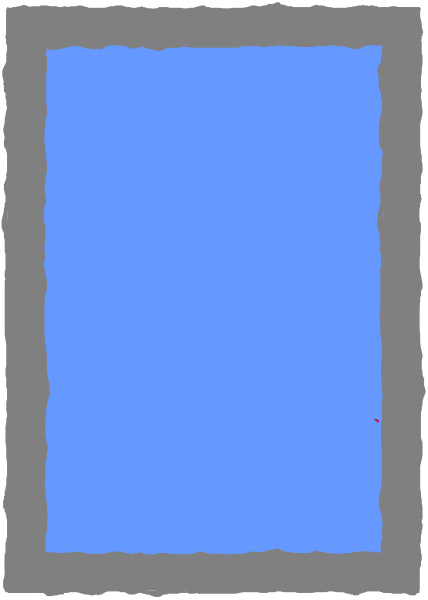 The image shows a simple blue rectangle on top of an empty gray background with no other discernible elements present.