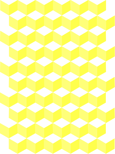 The image shows a pattern of black diamonds on an orange background with white outlines forming shapes that resemble puzzle pieces.