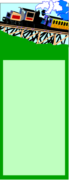 The image shows a pixelated representation of an old train on tracks with green grass around it against a gray background.