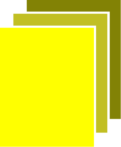 The image shows a pixelated representation of three yellow papers stacked on top of each other against an indistinct background with no discernible features to provide context about location or activity.
