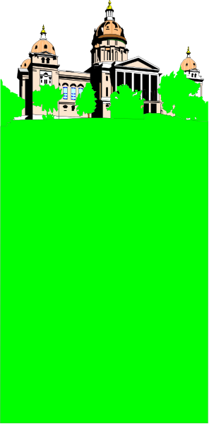 The image shows a cityscape with buildings at night under an overcast sky; there is no visible text on this clip-art piece.