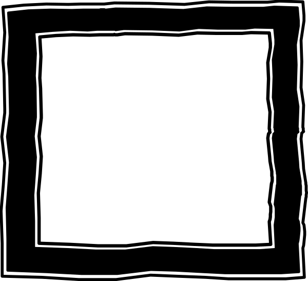 The image shows a black square with white lines forming an irregular border on what appears to be a dark background.