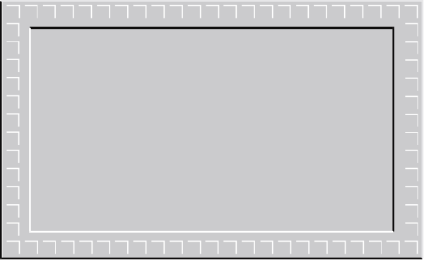 The image shows a simple floor plan of an interior space with walls outlined by white lines on what appears to be a gray background; there is no text present in this clip-art illustration.