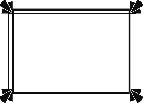 The image shows a black square with white lines forming an abstract design on it.