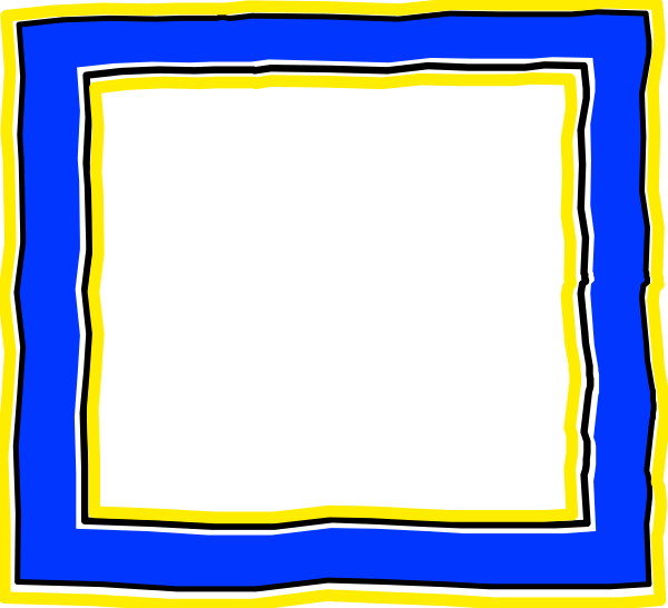 The image shows a simple blue square with two yellow lines forming an X across it on what appears to be a white background.