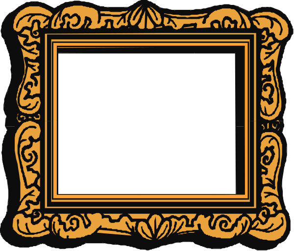 The image shows a simple black frame with an orange border inside it against a white background.