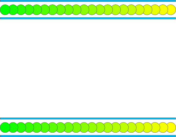 The image shows a black background with green dots arranged along an irregular line that curves upwards to form what appears to be a stylized representation of a plant leaf pattern on its side.