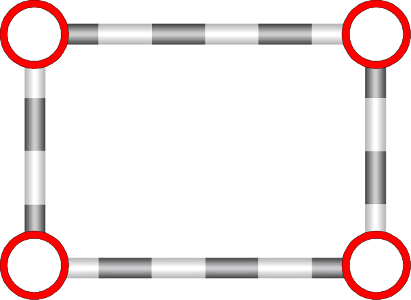 The image shows a simple black and white floor plan of an interior space with various rooms connected by lines representing doors or pathways between them.