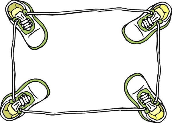 The blackboard has four skateboards with green wheels on it.