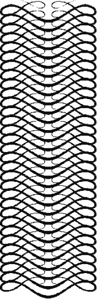 The image shows a black and white pattern with textured lines forming an abstract design on what appears to be fabric material.