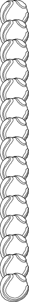 The image shows a long line of white stitches against a grey background with no other discernible content visible due to its small size.