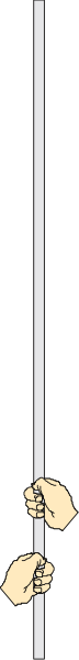 The image shows a black and white photo of two hands holding up fingers to represent numbers 1 through 5 on either side against a gray background with horizontal lines in between each hand gesture. There is no text present, so there's nothing else that can be described or named within the context provided by this prompt. It appears to be an educational image used for teaching counting and number recognition skills. The setting of the photo seems artificial as it lacks any natural elements like plants or animals; instead focusing on a simple geometric background with hands in front, which is typical when illustrating numbers visually