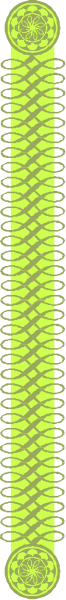The image shows a long green line with several smaller lines branching off it against a gray background.