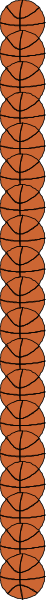 The image shows a gray background with an orange basketball net patterned across it horizontally.