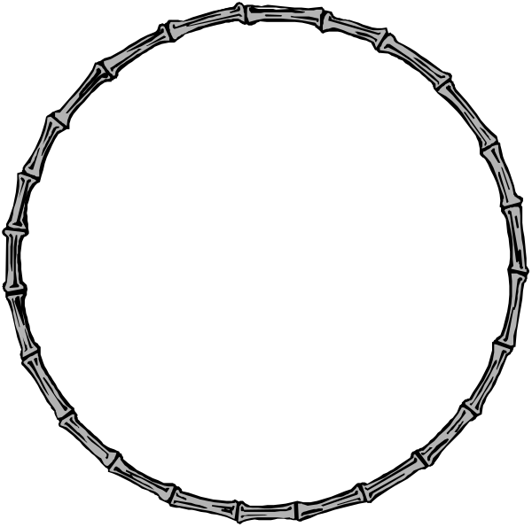 The black and white illustration shows a circular wire fence with barbed wire on top of it encircling an empty space in its center.