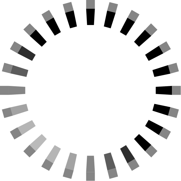 The image shows a circular icon with concentric circles of varying shades from dark to light gray, resembling an abstract representation of progression or stages in a process.