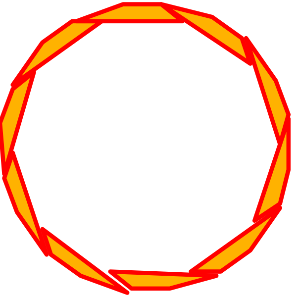 The image shows a red circle with two concentric circles inside it against an otherwise black background.