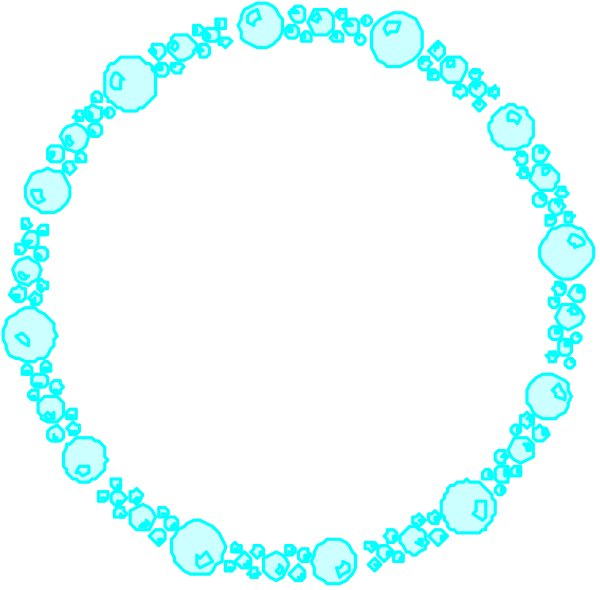 The image shows a circular pattern with blue dots on it against a black background.