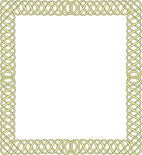 The image shows a black square with an intricate gold border that resembles barbed wire inside it.
