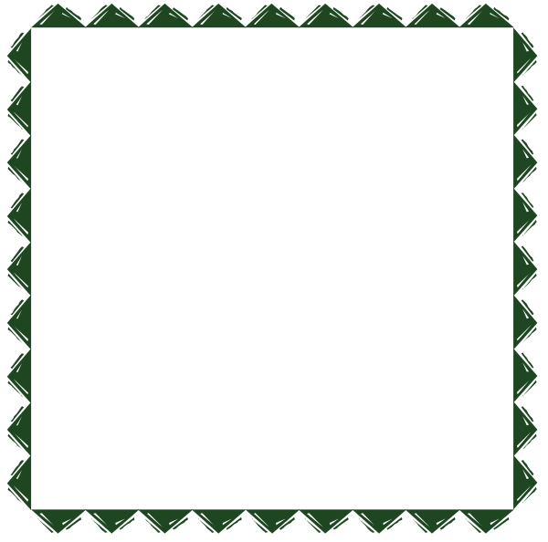 The image shows a black square with decorative borders on either side within two white rectangles that have green diamond patterns at their corners; there is no content inside of these squares.