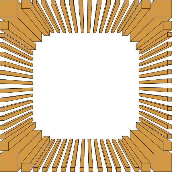 The image shows a black hole with an orange border surrounded by white lines that create a pattern resembling sun rays emanating from it in all directions within what appears to be space.