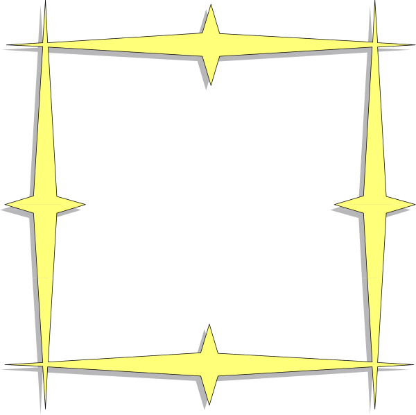 The image shows a black background with yellow stars arranged to form an abstract pattern that resembles a cross-section of a starburst shape.
