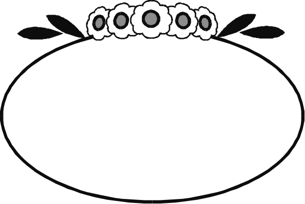 The black and white illustration shows a decorative oval with an intricate design inside it on top of what appears to be a tablecloth patterned in shades of brown and tan.