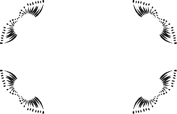 The image shows a black background with two white lines forming an abstract design that resembles stylized wings on either side of what appears to be a central vertical line; there is no text present in this clip-art graphic, and it has a minimalist aesthetic without any additional objects or actions depicted.