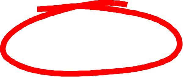 The image shows a red circle with two smaller circles inside it on top of what appears to be an abstract background that could represent water due to its blue coloring at the bottom edge.
