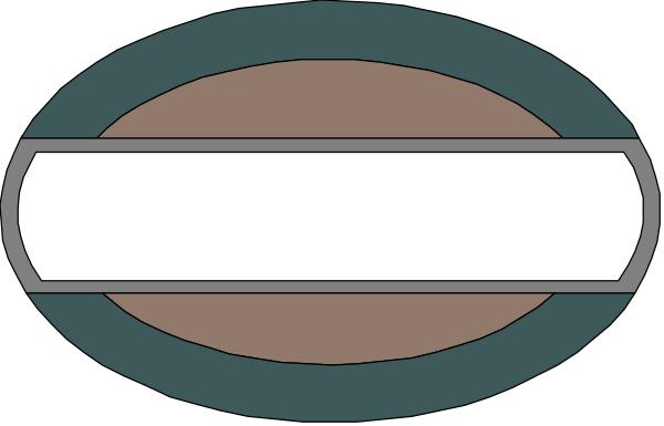 The image shows a stylized representation of an oval with two rectangles inside it on either side, resembling some sort of emblematic design that could be associated with branding or logos.