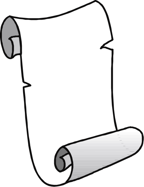 The image shows a roll of paper with two sheets partially rolled out on top against a black background.