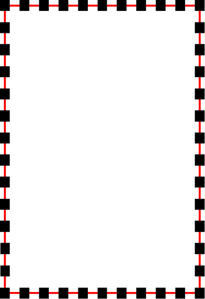 The image shows a black rectangle with red border on top of gray background.