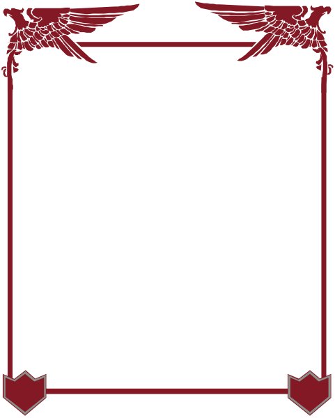 The image shows a whiteboard with red writing on it inside an enclosed frame that has decorative elements resembling wings at each corner of its border.