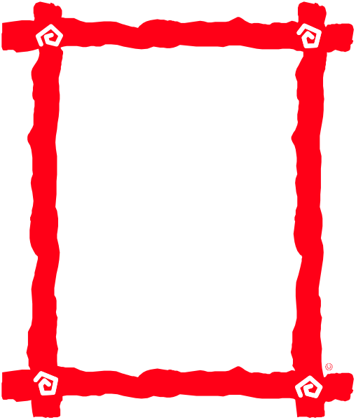 The image shows a red square with white lines forming an outline within it on what appears to be a black background.