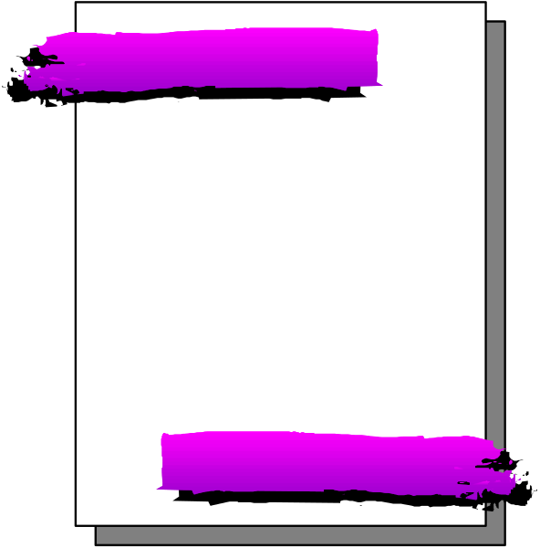 The image shows a white piece of paper with two purple rectangles on it against an indistinct background; there is no text present in this clip-art representation.
