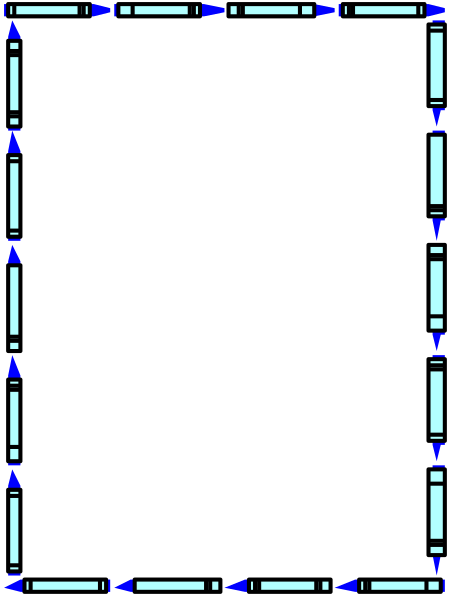 The image shows a simple blue floor plan of an interior space with walls outlined by white lines against a grey background.