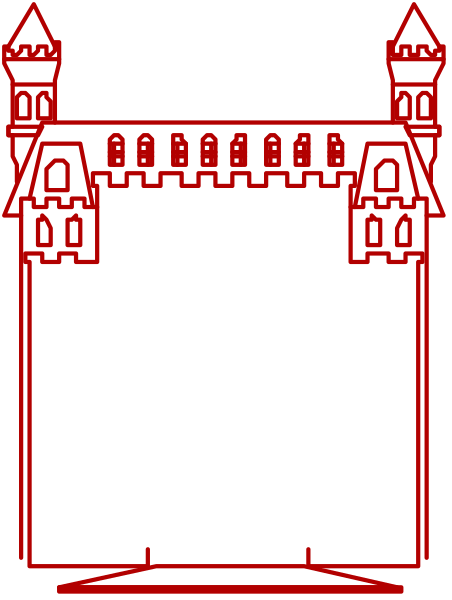 The image shows a simple line drawing of an open book with red lines forming its pages; there is no text present within this clip-art illustration.
