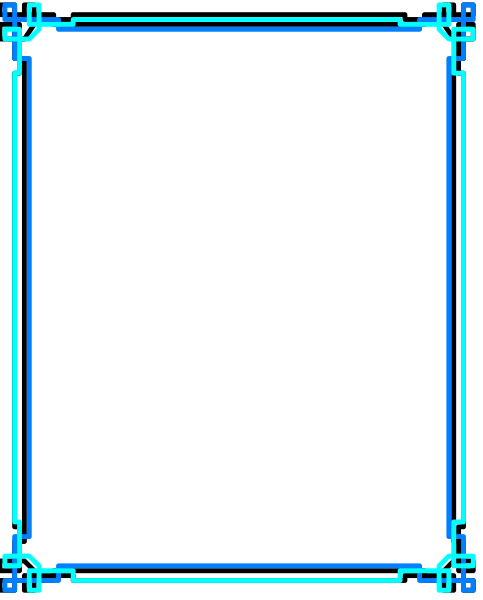 The image shows a simple blue rectangle with rounded corners on top of another darker rectangular background within what appears to be an electronic device's screen displaying this graphic.