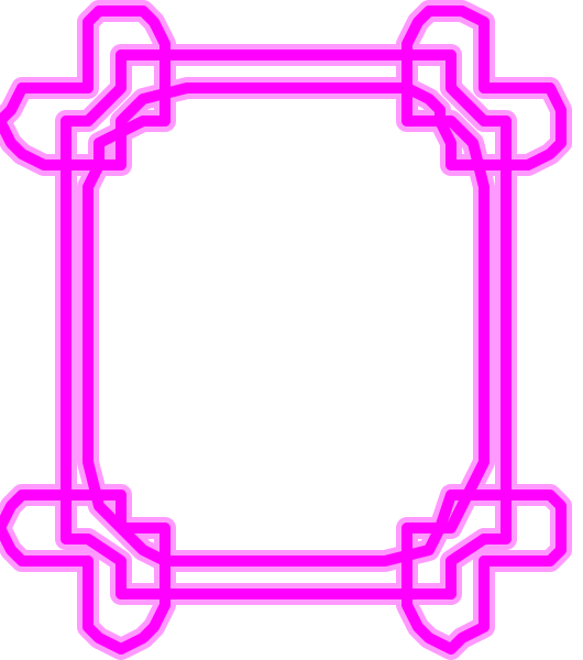 The image shows a pink square with four corners connected by lines forming an open frame around what appears to be a black rectangle in its center.