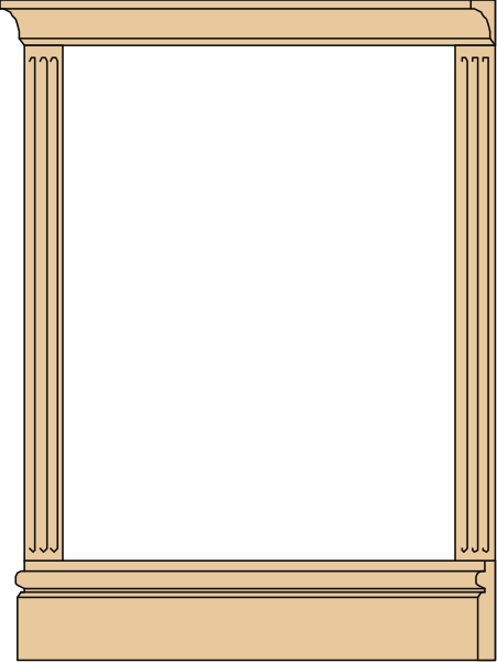 The image shows a simple black and white illustration of an open window with blinds partially drawn up against it on what appears to be a building facade.
