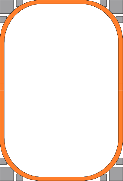 The image shows a black rectangle with an orange line on it against a gray background.