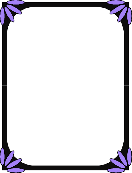 The image shows a black square with purple decorative elements on its sides against a gray background.