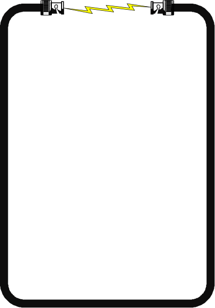 The image shows a black smartphone with an illuminated lightning bolt graphic on its screen against a dark background.