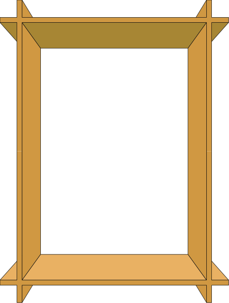 The image shows a simple black frame with no picture inside it against an orange background.