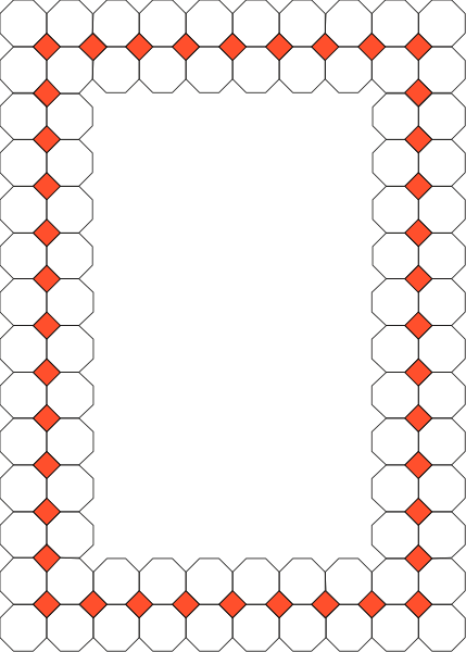 The image shows a black background with red dots arranged to form an abstract pattern that resembles a maze-like structure within it.