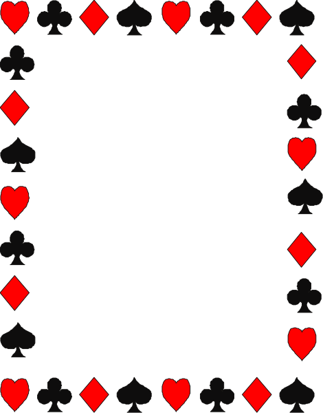 The image shows a black background with red playing cards arranged to form an 'a' shape at its center, surrounded by hearts in white on both sides of each card.
