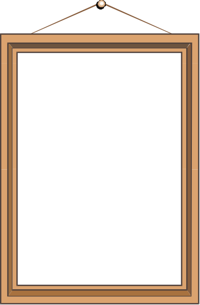 The picture shows a simple black frame with an orange border around it containing what appears to be a white square inside of which there is no visible content.