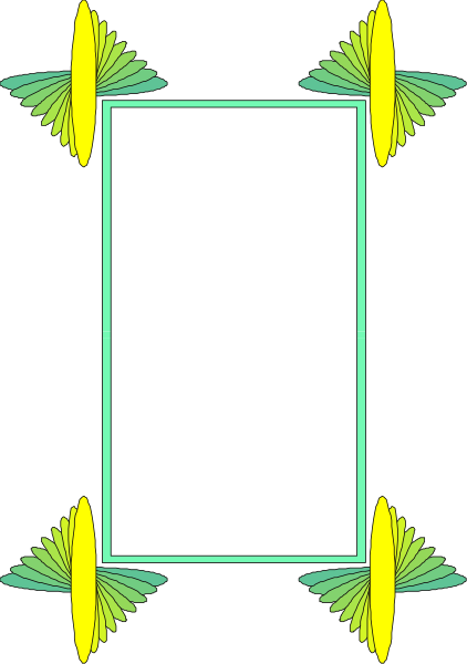 The image shows a black square with four yellow butterflies at each corner of its sides against a dark background.