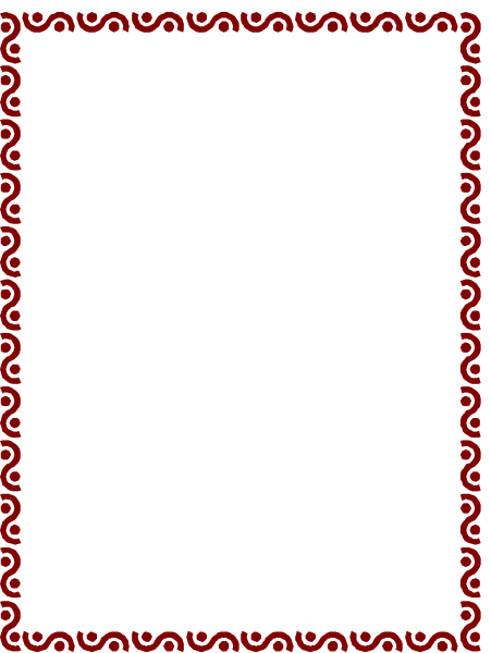 The image shows a black screen with red borders on each side, resembling an open book cover design.