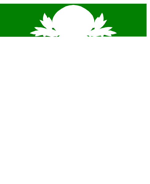 The image shows a black square with two rectangles inside it: on top is an orange rectangle containing what appears to be green leaves; below that is another smaller rectangle in dark gray color featuring a white silhouette of a tree and branches, set against a background patterned like wood grain or bark.